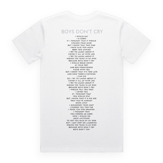 Boys Don't Cry White V-Neck Tee