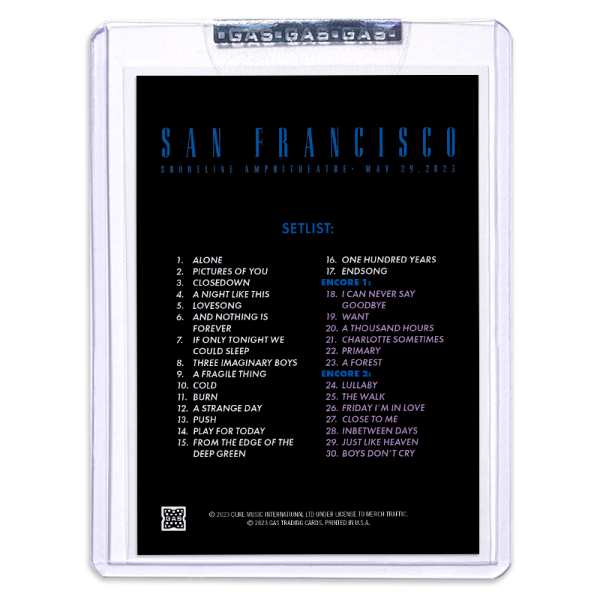 GAS The Cure May 29, 2023, San Francisco, CA Trading Card Illustrated by Arian Buhler